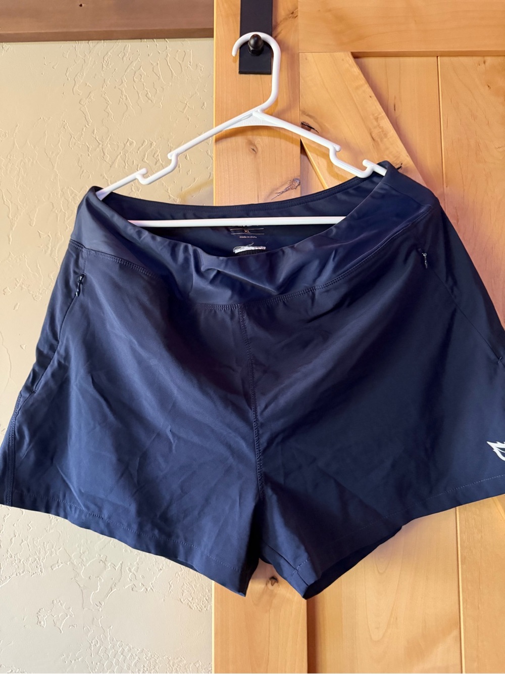 Women's Navy Active Shorts with Zip Pockets